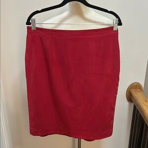 Vintage Red Silk Skirt Size 12